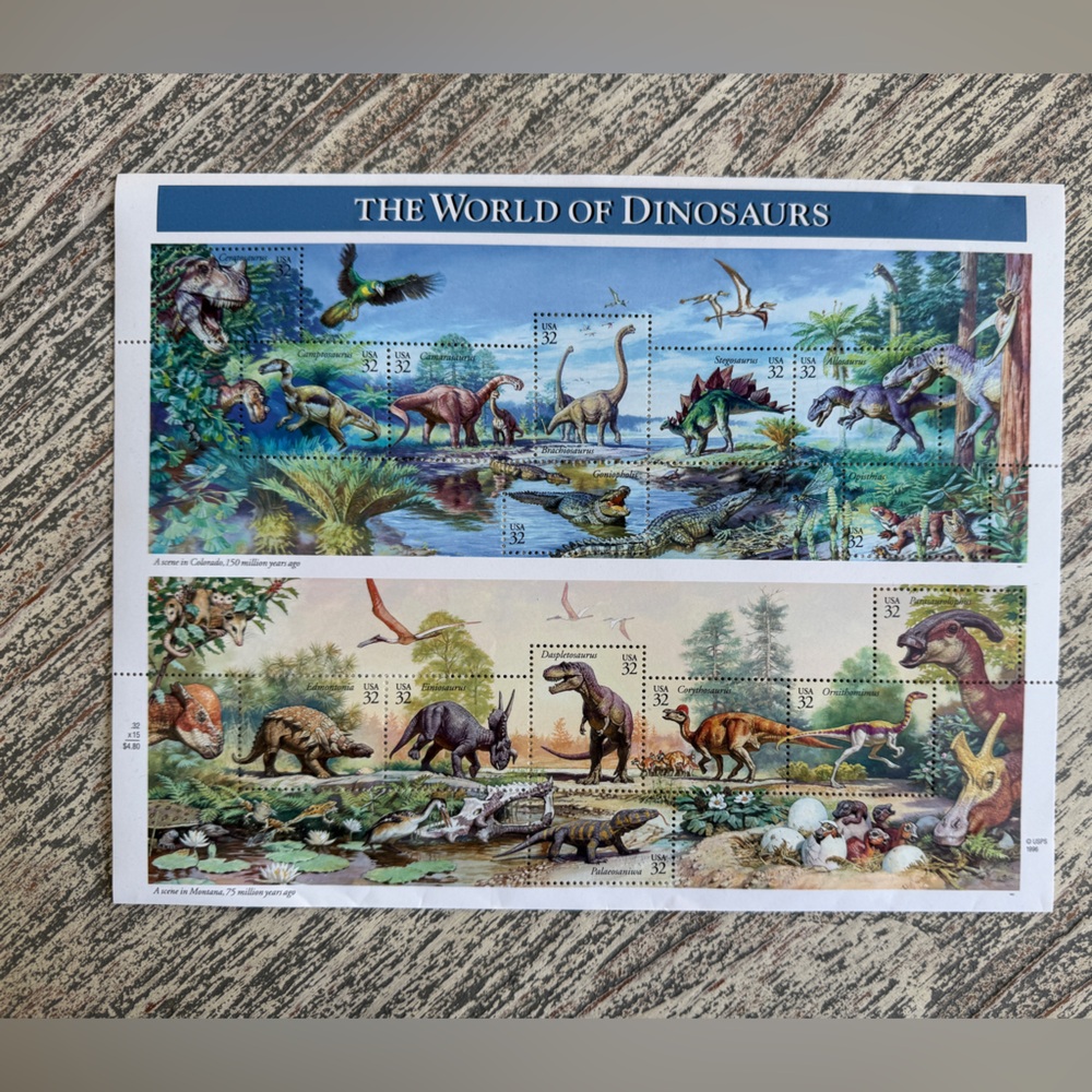 US 1996 Commemorative Stamp Year dinosaur set
